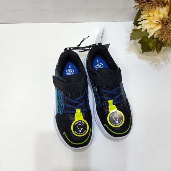 Athletic Works Light-Up Sneaker Boy 4 Bungee Laces Hook Loop Strap On/Off Switch - Picture 6 of 12